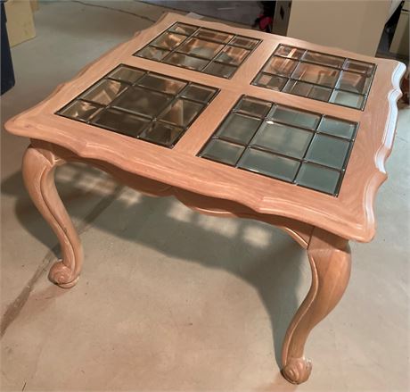 Beveled Leaded Glass Coffee Table