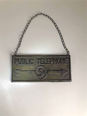 Antique Public Telephone Sign