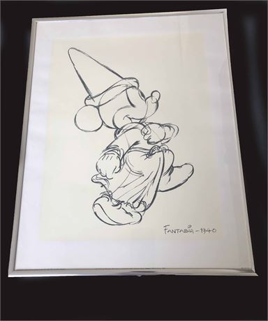 Disney Original 1940 Story Sketch Silk Screen Print