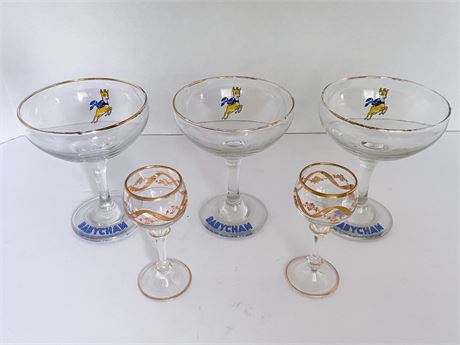 1970s Babycham Champagne Glasses