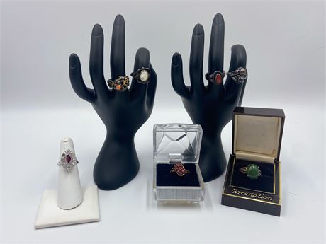 Assorted Ring Collection Sterling,18K HGE & More