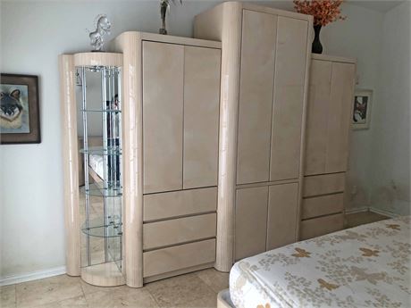 Large Bedroom Lighted Armoire Unit