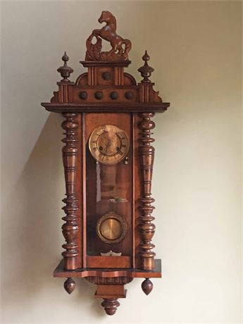 Vintage Pendulum Stallion Wall Clock