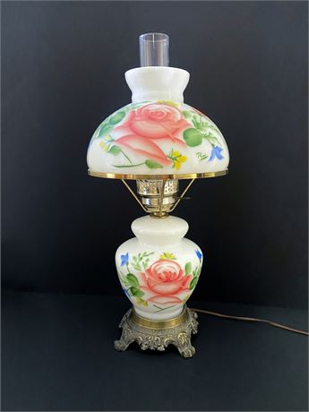 Vintage Hand Painted Parlor Lamp