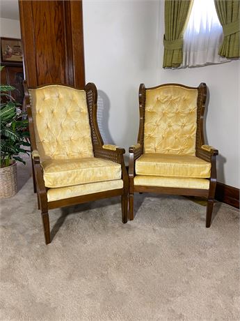Kingsley Furniture Cane Wingback Chairs
