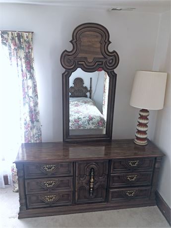Mid Century Mirrored Dresser