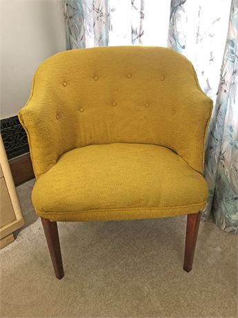Mid Century Upholstered Barrel Chair