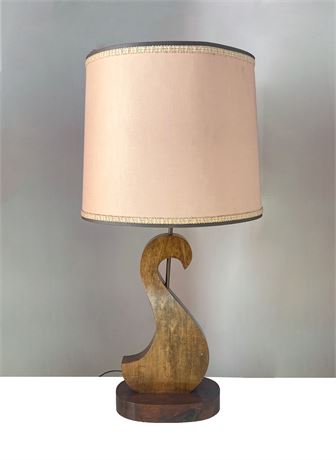 Mid Century Wood Table Lamp
