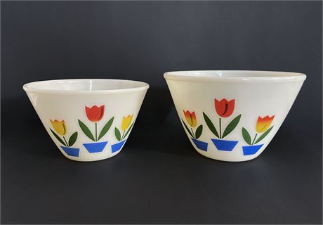 Vintage Fire King Tulip Nesting Bowls