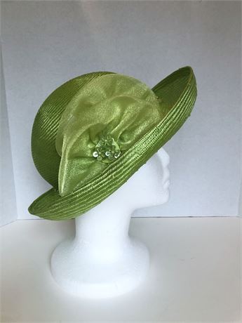 Miss Bierner Ladies Green Sinamay Hat