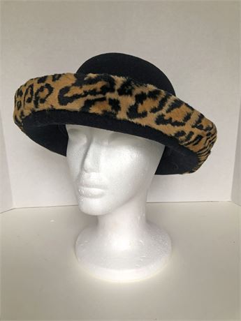 Betmar New York Wool Cloche Cheetah Ladies Hat