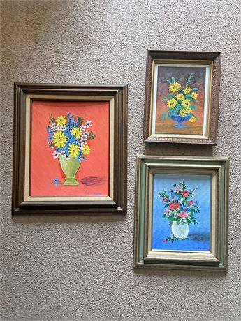 Original Signed Floral Still Life Paintings