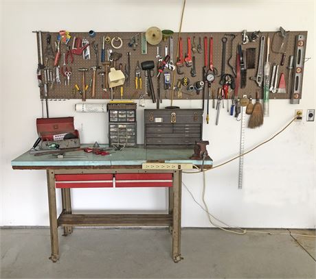 Loaded Work Station W/Vise and Tools